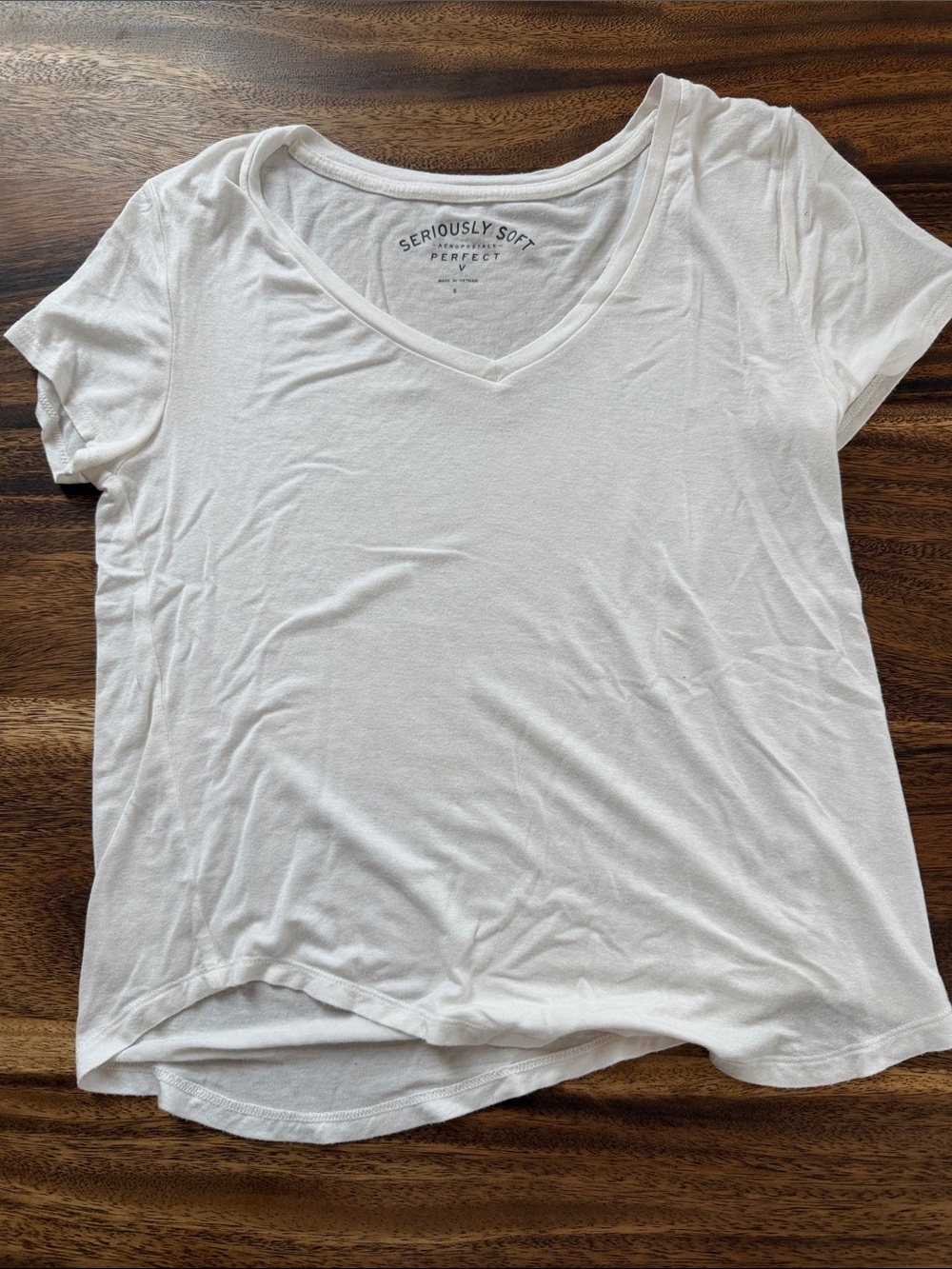 Aeropostale White V-Neck Tee